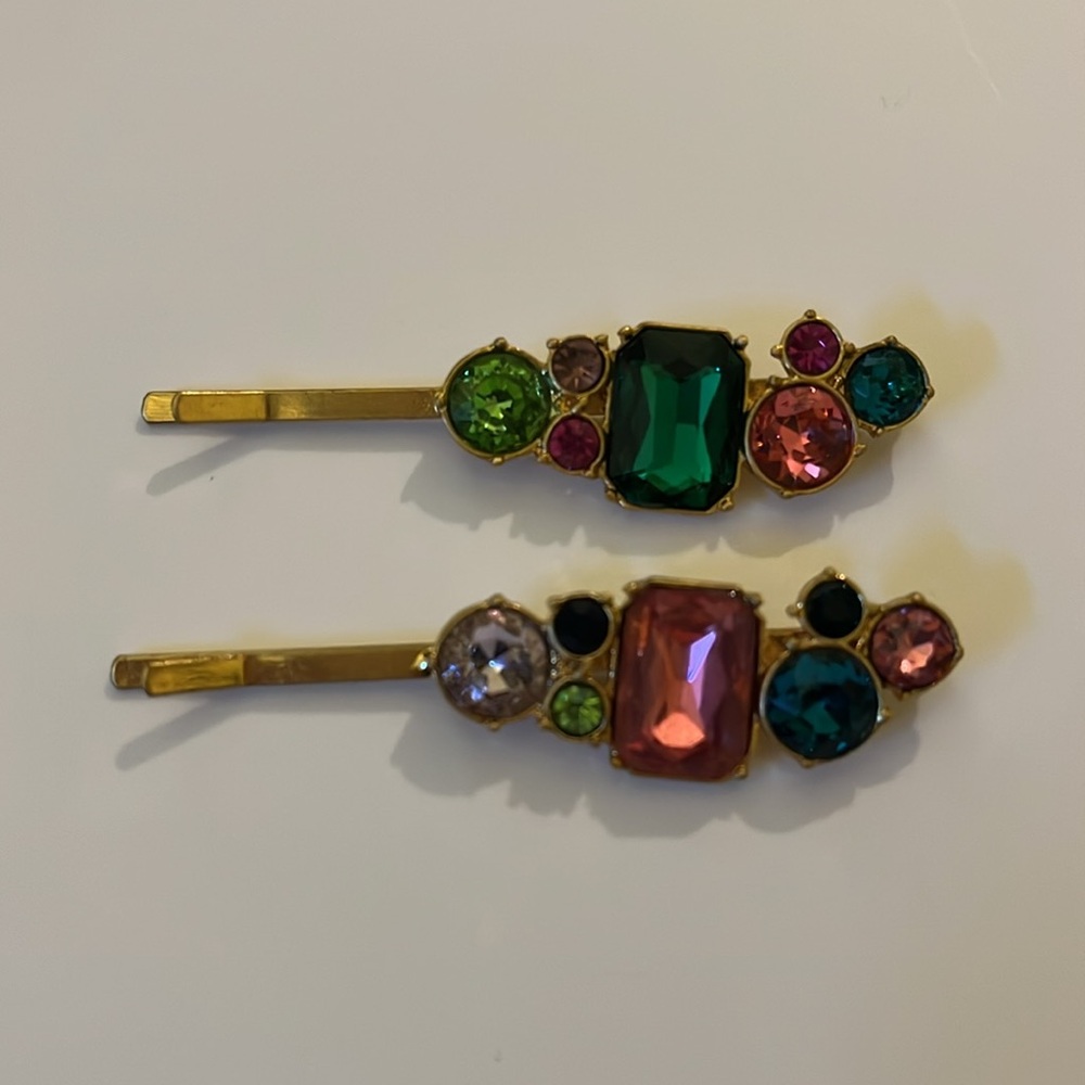 Colorful Gemstone Hair Barrettes